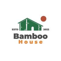 bambu hus enkel illustration logotyp vektor