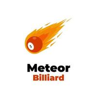 Feuer Meteor Billardkugel Vektor Illustration Logo