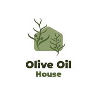 einfache logoillustration des olivenölhauses vektor