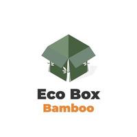 eko grön bambu box vektor illustration logotyp
