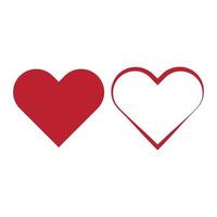 rotes Herzzeichen von romantischen Herzen für Hochzeitsgeschenk und Dekorationsvektorillustration vektor