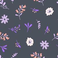 Nahtloses Vintage-Muster mit zarten pastellfarbenen kleinen Blumen. vektor