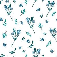 florales nahtloses Muster. Botanischer Hintergrund mit Gänseblümchen und Wildblumen. perfekt für Textilien, Scrapbooking, Kleidung, Tapeten und Drucke. Vektor-Cartoon-Illustration vektor