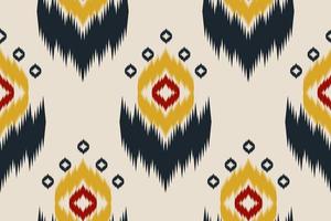 ikat etniska sömlösa mönster i tribal. design för bakgrund, tapeter, vektorillustration, tyg, kläder, matta, broderi. vektor
