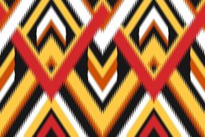 ikat etniskt mönster traditionellt. sömlösa mönster i tribal. design för bakgrund, tapeter, vektorillustration, textil, tyg, kläder, batik, matta, broderi. vektor