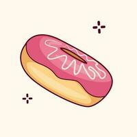 Vektorgrafik von Donut mit geschmolzener süßer und köstlicher Marmelade vektor