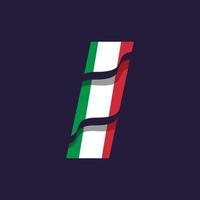 Italiens alfabetsflagga i vektor