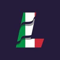 Italiens alfabetsflagga l vektor
