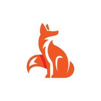 Logo-Vorlage für sitzenden Fuchs vektor