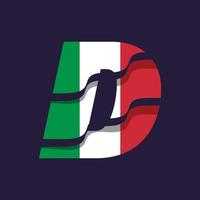 Italiens alfabetsflagga d vektor