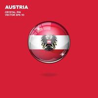 Österreich-Flagge 3D-Schaltflächen vektor