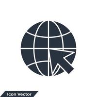 internet ikon logotyp vektorillustration. klicka för att gå till webbplatssymbolmall för grafik- och webbdesignsamling vektor