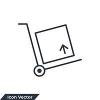 Cargo-Trolley-Symbol-Logo-Vektor-Illustration. Paketlieferwagen-Symbolvorlage für Grafik- und Webdesign-Sammlung vektor