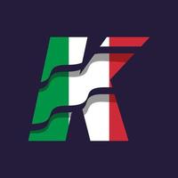 Italien-Alphabet-Flagge k vektor