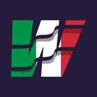 Italiens alfabetsflagga w vektor