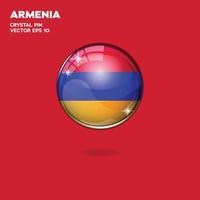 Armenien-Flagge 3D-Schaltflächen vektor