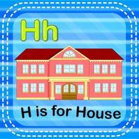 flashcard bokstaven h är för hus vektor