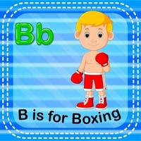flashcard bokstaven b är för boxning vektor