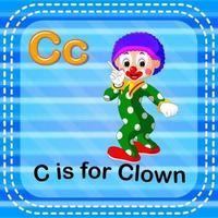 flashcard bokstaven c är för clown vektor