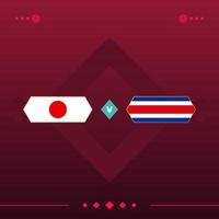 japan, costa rica world football 2022 match versus auf rotem hintergrund. Vektor-Illustration vektor