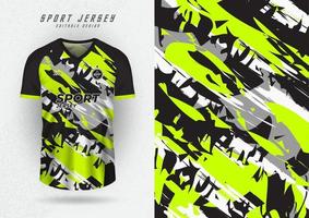 bakgrund mock up för sport jersey, jersey, löparskjorta, lime grunge mönster för sublimering. vektor