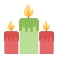 Symbol für brennende Kerzen im trendigen Design vektor