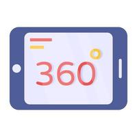 mobiles 360-Grad-Symbol, editierbarer Vektor