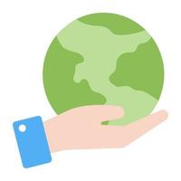 Globus zur Hand, Ikone der Erdpflege vektor