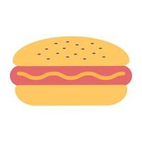 flache Design-Ikone des Hotdog-Burgers vektor