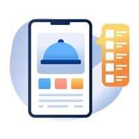 eine erstaunliche Designikone der mobilen Essensbestellung vektor