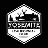 yosemite nationalpark Kalifornien est. 1890 logotyp t-shirt design vektor