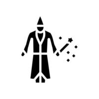 Wizard Magic Glyph Icon Vector Illustration