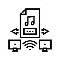 Internet-Musikaustauschlinie Symbol-Vektor-Illustration vektor