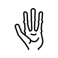 Außerirdische Hand mit vier Fingern Symbol Leitung Vektor Illustration