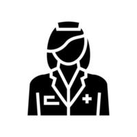 Pflegeheimangestellte Krankenschwester Glyphe Symbol Vektor Illustration