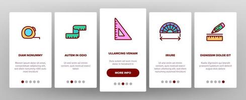 Lineal Messwerkzeug Onboarding Icons Set Vektor