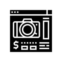 Glyph-Symbol-Vektorillustration der Fotokamera-Shop-Abteilung vektor