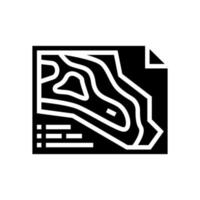 Technik und Design Steinbruch-Bergbau-Glyphen-Symbol-Vektor-Illustration vektor