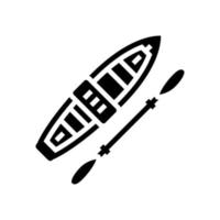kajak båt glyf ikon vektor illustration