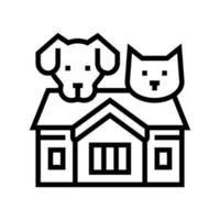 Zuhause für Katze und Hund Symbol Leitung Vektor Illustration