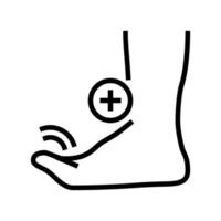 biegen finger füße linie symbol vektor illustration