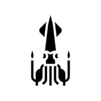 Kopffüßer Tintenfisch Ozean Glyphe Symbol Vektor Illustration