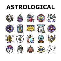 Sammlungsikonen der astrologischen Gegenstände stellten Vektor ein