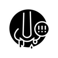 Nasenbluten Nasenbluten Glyph Symbol Vektor Illustration