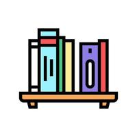 Bücherregal mit Büchern Farbe Symbol Vektor Illustration