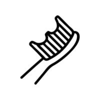Kieferorthopädische Bürste für Zähne und Zahnfleisch Symbol Vektor Umriss Illustration