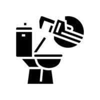 toilettenreparatur-glyphensymbol-vektorillustration vektor