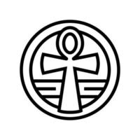 Kreuz Ankh Linie Symbol Vektor Illustration