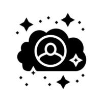 Cloud-Speicherung von Client-Informationen Glyphen-Symbol-Vektor-Illustration vektor