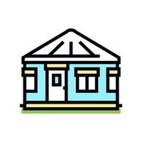 jurta hus färg ikon vektor illustration